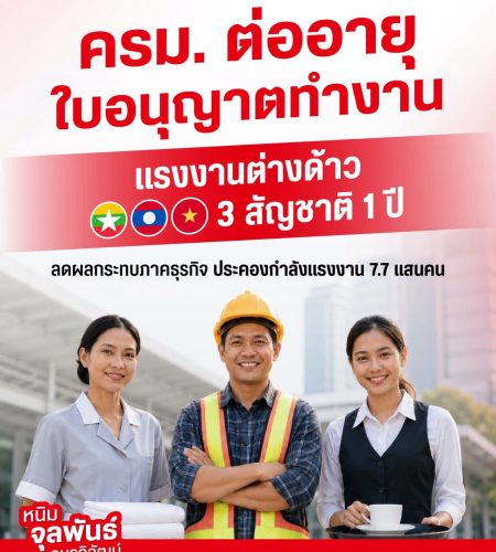 วันนี้ผมมีข่าวดีมาแจ้งให้ทุกท่านทราบว่าที่ประชุมคณะรัฐมนตรี (ครม.) มีมติเห็นชอบตามที่กระทรวงแรงงานเสนอ ให้ต่ออายุใบอนุญาตทำงานแก่แรงงานต่างด้าว 3 สัญชาติ (เมียนมา ลาว และเวียดนาม) ออกไปอีก 1 ปี จนถึงวันที่ 11 ธันวาคม 2570 (จากเดิมที่จะสิ้นสุดในวันที่ 11 ธันวาคม 2569) พร้อมเห็นชอบร่างประกาศที่เกี่ยวข้องอีก 2 ฉบับ เพื่อให้การทำงานเป็นไปอย่างราบรื่นที่สุดครับ ปัจจุบันเรามีพี่น้องแรงงานต่างด้าวในกลุ่มนี้อยู่ประมาณ 770,000 คน ซึ่งเป็นกำลังสำคัญในภาคการผลิต ก่อสร้าง และบริการ แต่เนื่องจากยังมีแรงงานบางส่วนติดขัดเรื่องการจัดทำหนังสือเดินทาง (Passport) หรือเอกสารแทน ทำให้ไม่สามารถตรวจอนุญาตให้อยู่ในราชอาณาจักรได้ทันตามกรอบเวลาเดิมภายในวันที่ 31 กรกฎาคม 2569 หากเราปล่อยผ่าน ไม่เพียงแต่แรงงานจะกลายเป็นผู้ฝ่าฝืนกฎหมาย แต่ผู้ประกอบการไทยจะได้รับผลกระทบจากการขาดแคลนแรงงานทันที กระทรวงแรงงานจึงเสนอขยายเวลาเพื่อเยียวยาและประคองภาคธุรกิจให้เดินหน้าต่อได้โดยไม่สะดุดครับ สำหรับสิ่งที่นายจ้างและแรงงานต้องเตรียมตัวหลังจากนี้คือการยื่นต่ออายุใบอนุญาตทำงานก่อนที่ใบอนุญาตเดิมจะสิ้นสุดลง ทั้งนี้ สำหรับแรงงานที่ยังไม่มีหนังสือเดินทาง ให้เร่งดำเนินการประสานงานเพื่อให้ได้เอกสารและตรวจลงตราวีซ่า (Visa) ภายในระยะเวลาที่กำหนด โดยจะเริ่มดำเนินการได้ทันทีหลังจากประกาศกระทรวงมหาดไทยและกระทรวงแรงงานมีผลบังคับใช้ ผมได้กำชับให้กรมการจัดหางานเร่งประชาสัมพันธ์และอำนวยความสะดวกแก่ทุกท่านอย่างเต็มที่ หากมีข้อสงสัย สามารถสอบถามข้อมูลเพิ่มเติมได้ที่ สำนักงานจัดหางานกรุงเทพมหานครพื้นที่ 1–10 หรือสำนักงานจัดหางานจังหวัดทั่วประเทศหรือโทรสายด่วนกรมการจัดหางาน 1506 กด 2 ครับ #จุลพันธ์อมรวิวัฒน์ #รัฐมนตรีว่าการกระทรวงแรงงาน #แรงงานต่างด้าว #กรมการจัดหางาน ดูน้อยลง